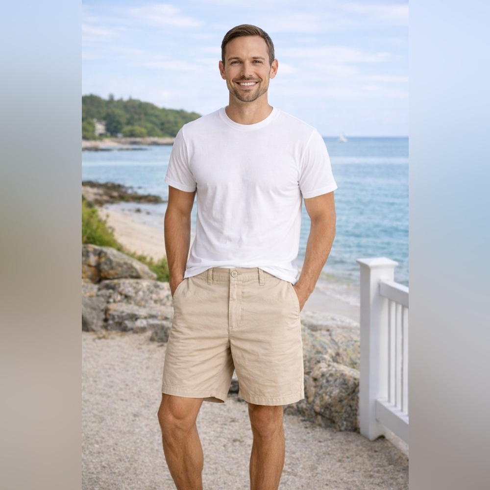 J.Crew 9” Broken-In Chino Shorts Men’s Size 31 Tan Classic Cotton Flat Front